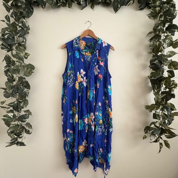 Maeve by Anthropologie Sleeveless Front Button Midi Dress Floral Women’s Size 16 - Picture 1 of 9